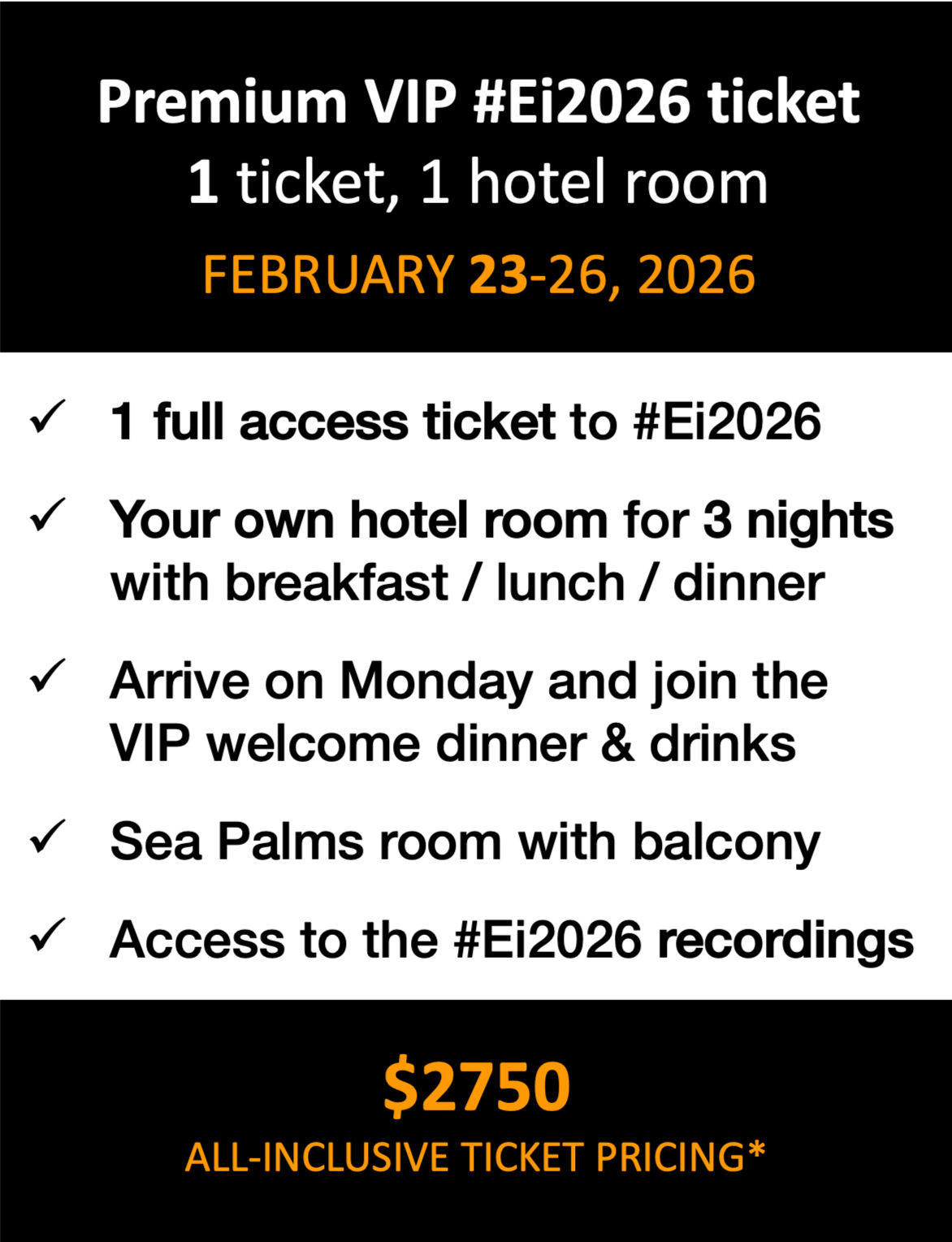 #Ei2026: Premium VIP ticket