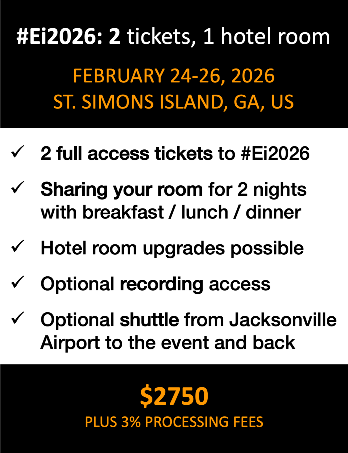 #Ei2025: 2 tickets + 1 hotel room