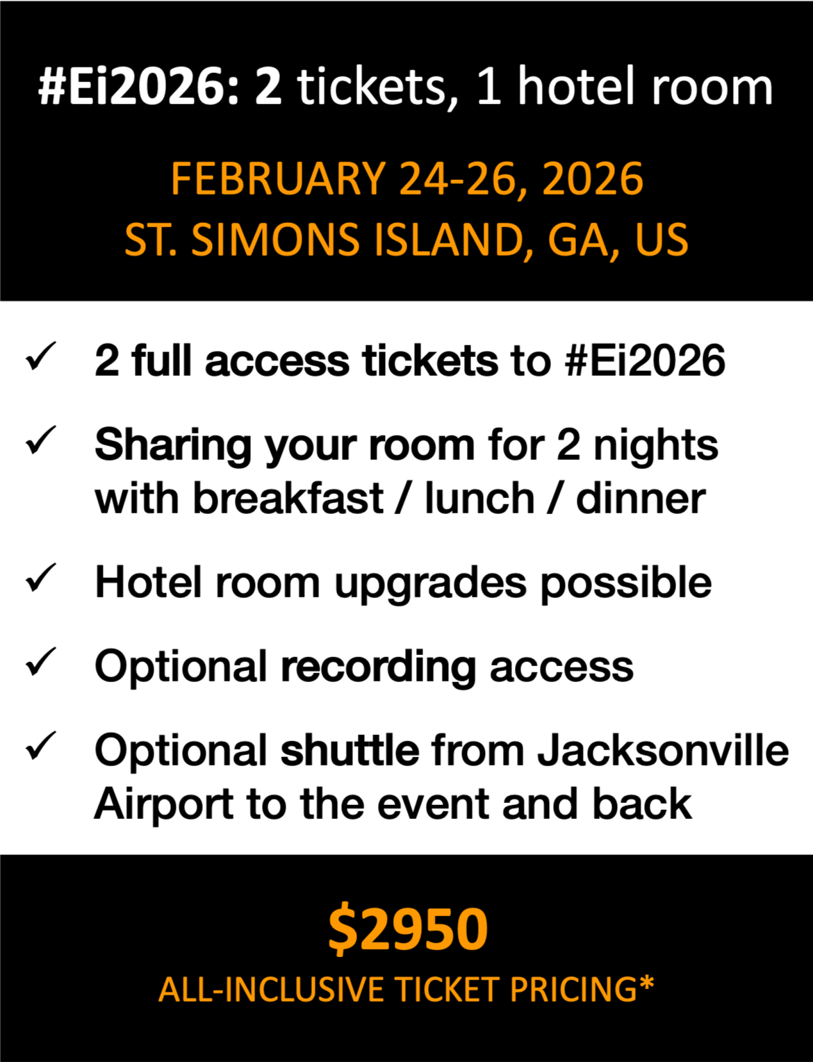 #Ei2026: 2 tickets + 1 hotel room